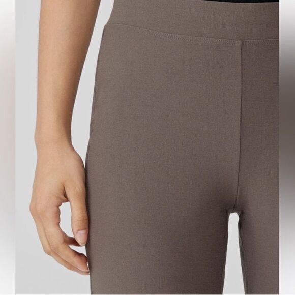 Eileen Fisher Washable Stretch Crepe Slim Fit Ankle Pant Brown - Picture 9 of 9